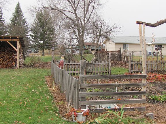 Garden fence, new wood shed.