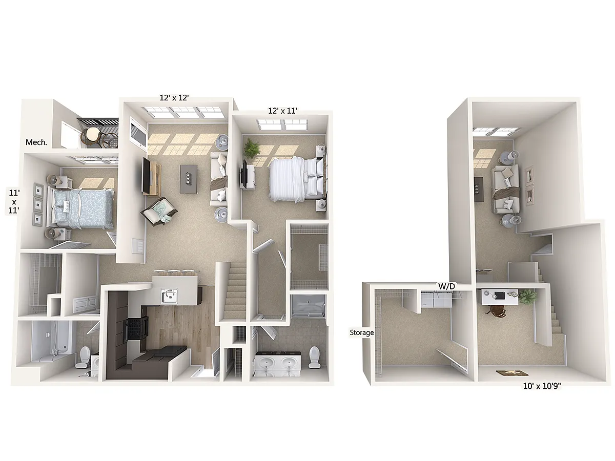Floor plan B6L-1350sq-Black