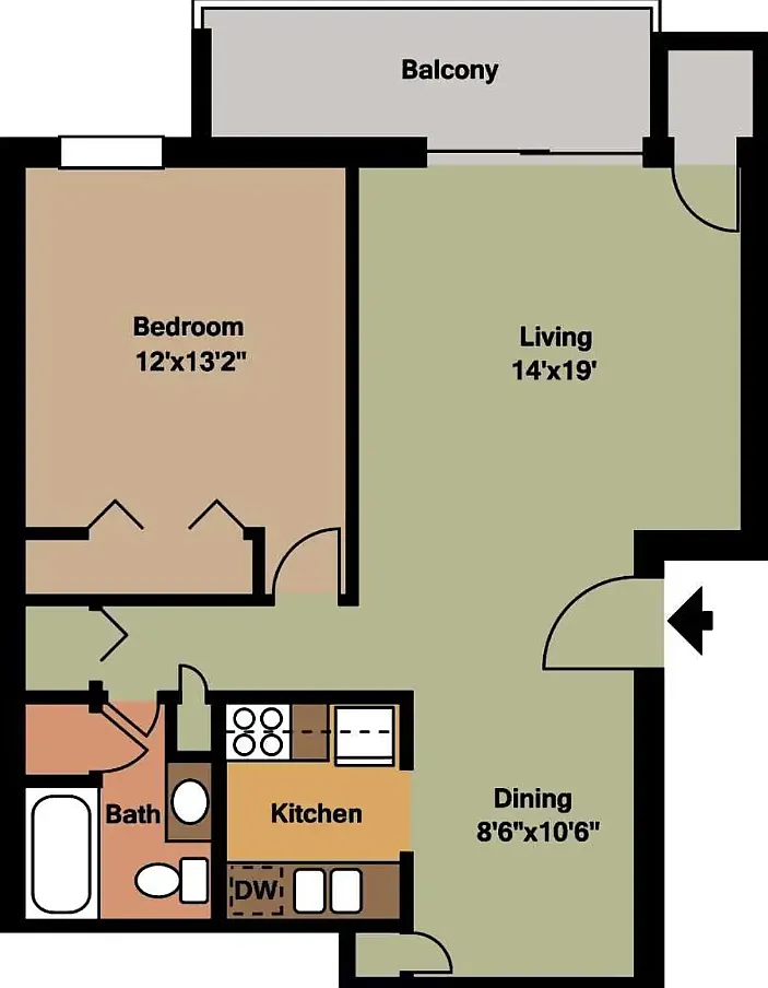 Floor plan One bedroom