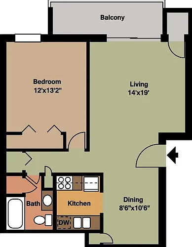 Floor plan One bedroom