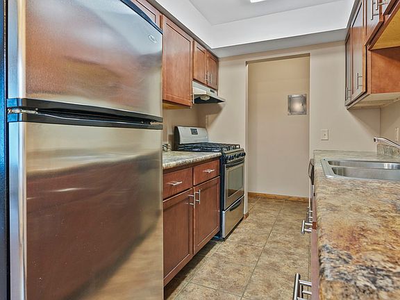 Kitchen with stainless steel appliances