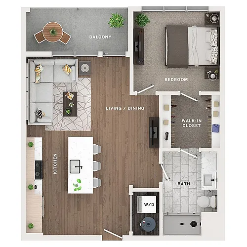 Floor plan 1BR/1BA - A6
