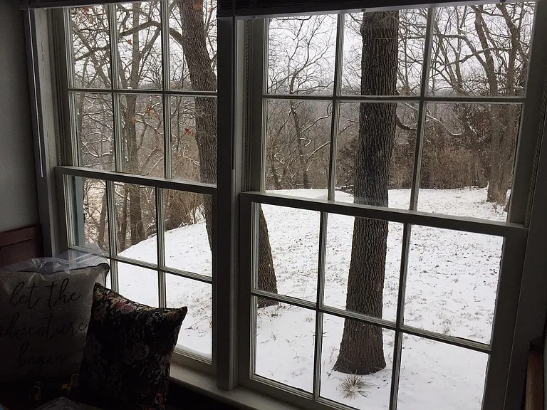 Looking out the dining room windows.
The whole farm looks down on the countryside.