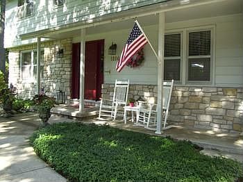 Walk up view to the front door.