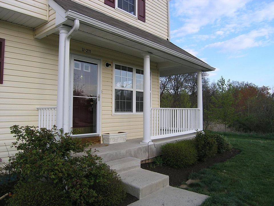 Wraparound porch with wooded views