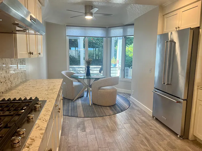 Kitchen dining area with lots of natural light