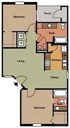 Floor plan 2BD 2BTH A 60%