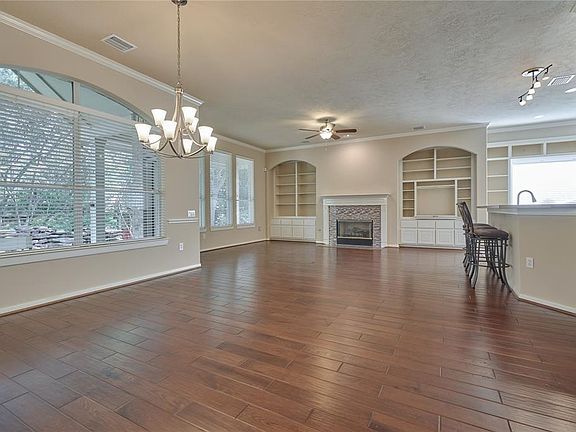 Gorgeous open floor plan with wood flooring.