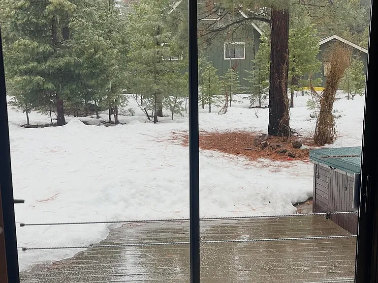 Backyard/Hot Tub off kitchen/dining area