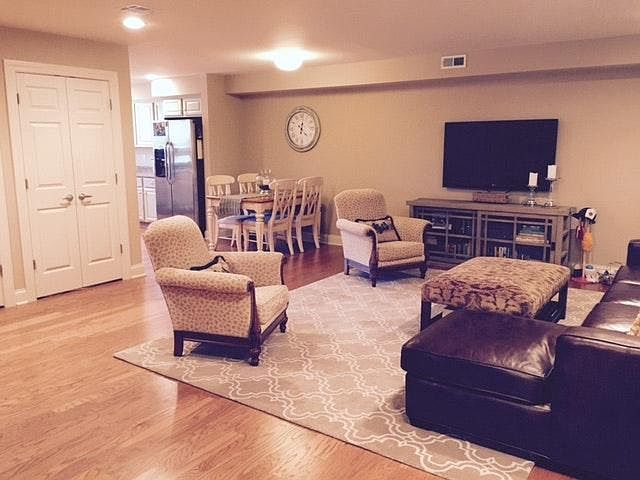 Open layout -- gleaming h/w floors throughout