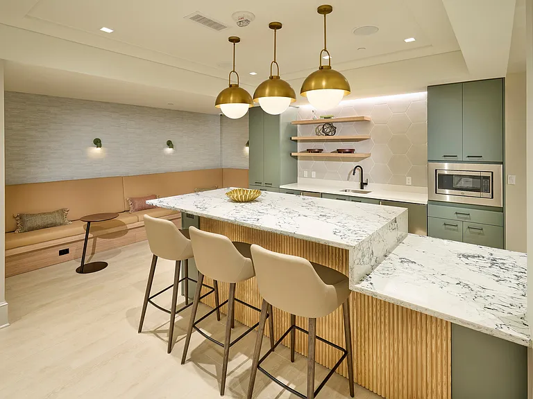 Indigo at McLean Station Phase I Club Room With Shuffleboard, TV, Kitchen & More