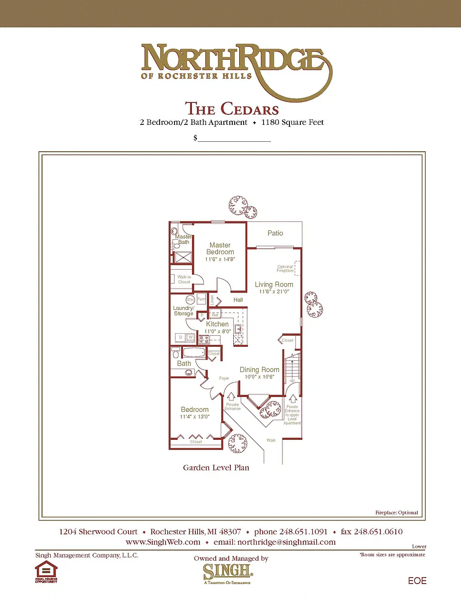 Floor plan Cedars Garden