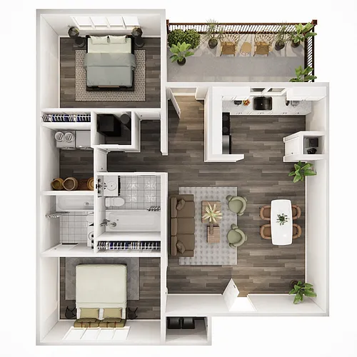 Floor plan 2 Bedroom Unit