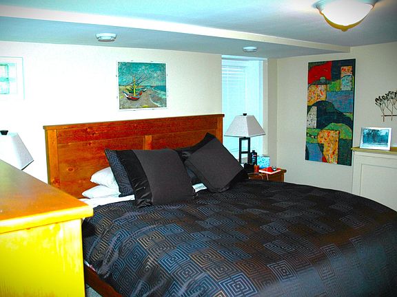 Large Lower Level Bedroom with small Walk In Closet