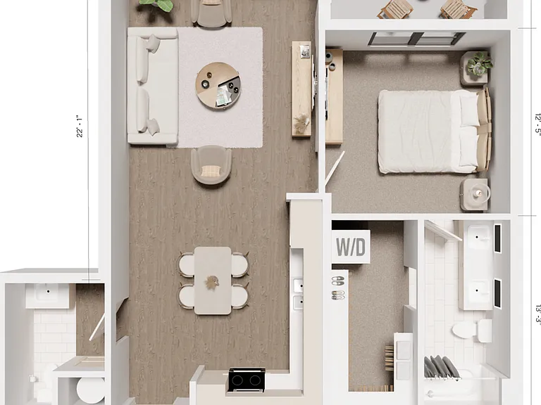 The Grandeur A5 - Willow (Smaller) (1 Bedroom 1.5 Bath) The Grandeur A5 - Willow (Smaller) (1 Bedroom 1.5 Bath)