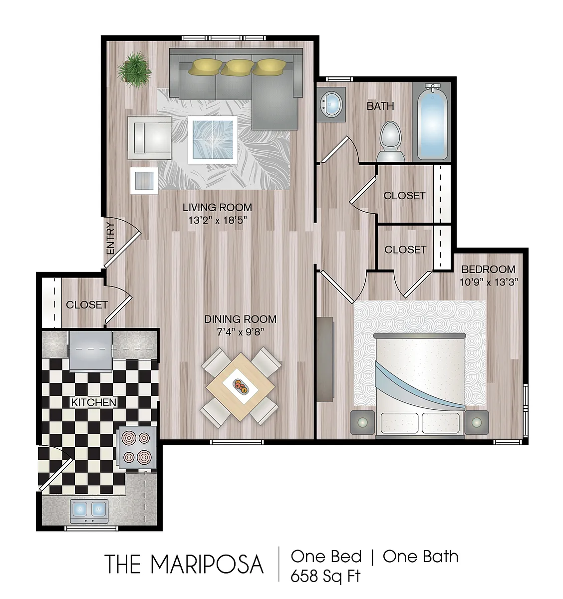 Floor plan The Mariposa Renovated (Garden)