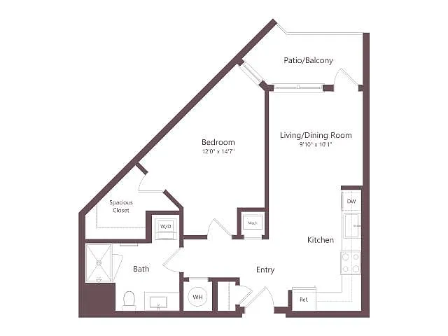 Floor plan A3.A | 1 Bed | 1 Bath