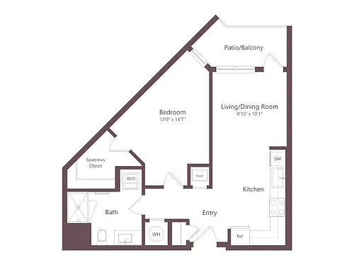 Floor plan A3.A | 1 Bed | 1 Bath