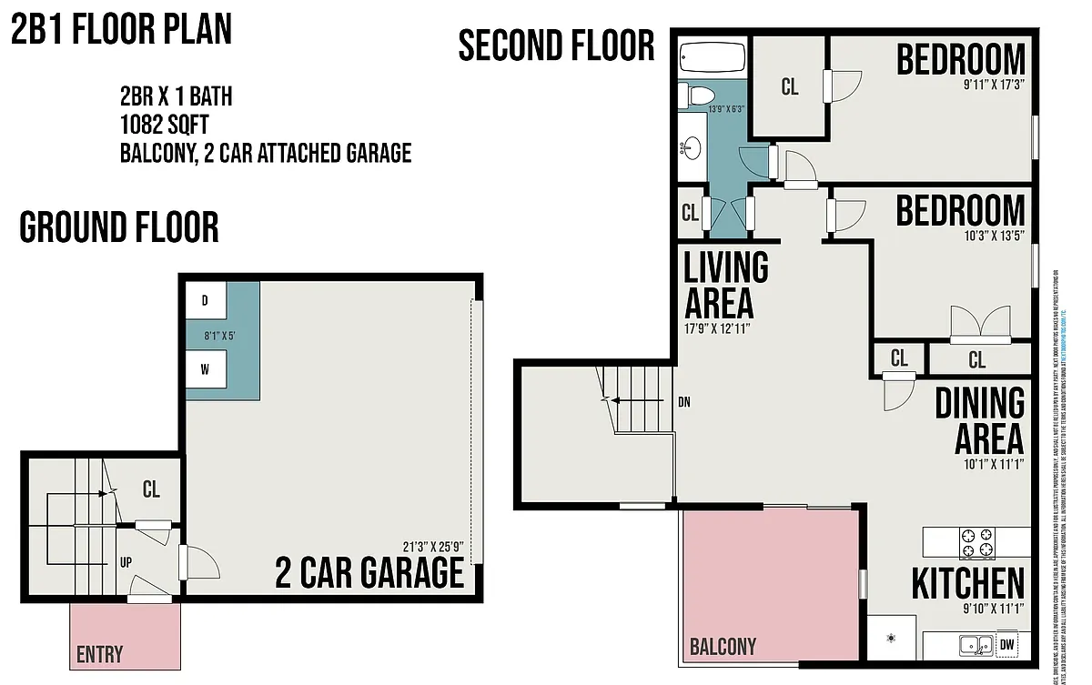 Floor plan 2B1 Townhome