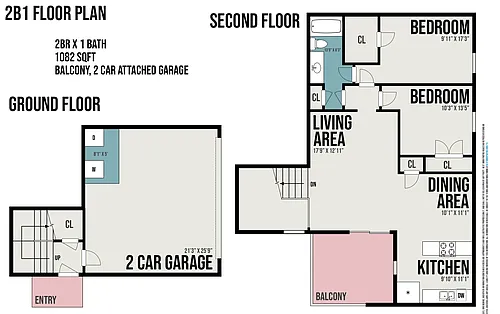 Floor plan 2B1 Townhome