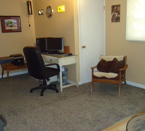 Downstairs office area