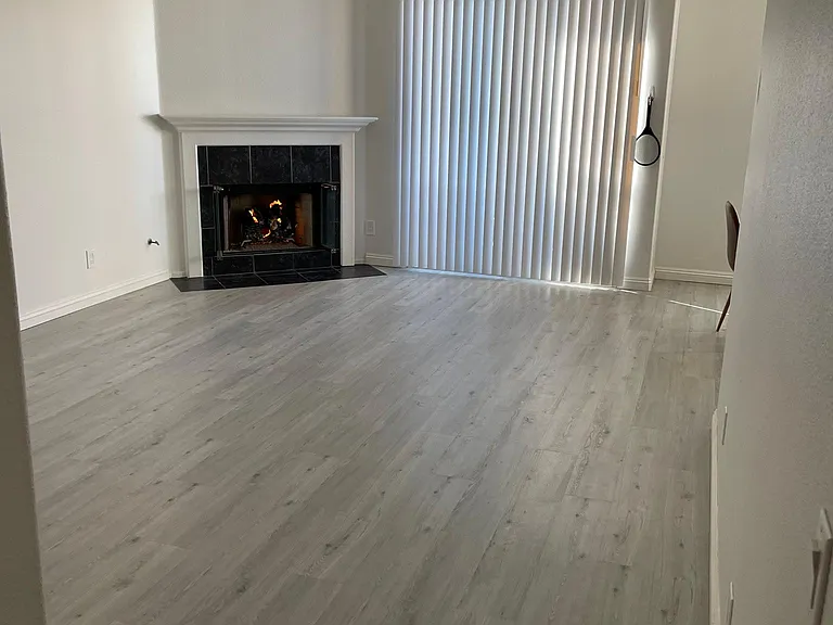 Living room and fireplace