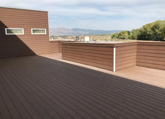Huge private balcony with mountain views.