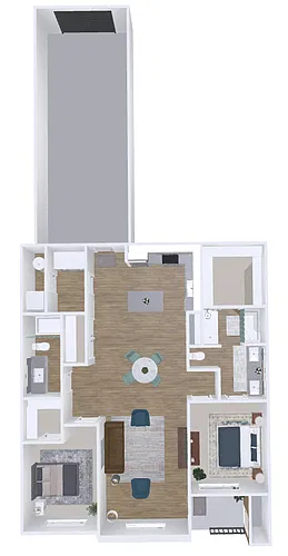Floor plan 2x2 w/garage White Pine