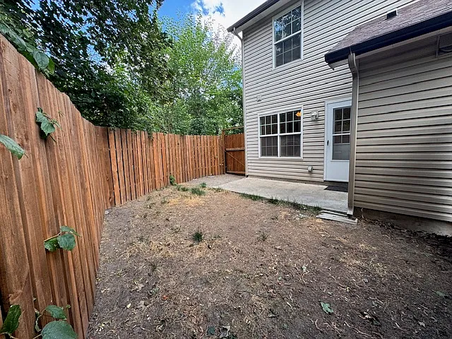 Fenced backyard