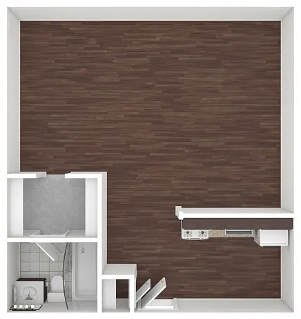455 sq ft Studio Plus Floorplan 455 sq ft Studio Plus Floorplan