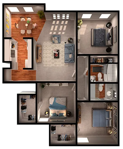 Floor plan 3BR/2bth (gas)