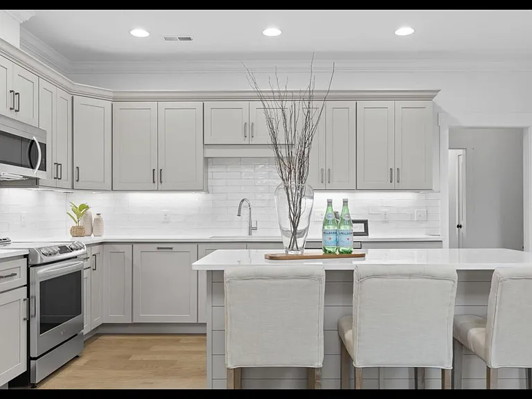 Beautiful modern kitchen with island seating