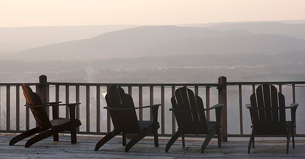 Peaceful, quiet sunset on the bluff.