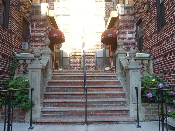 Flowers along stairwell
