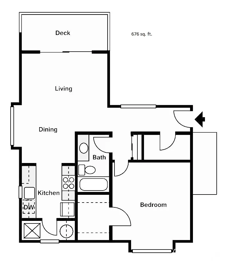 Floor plan 1x1 Deluxe