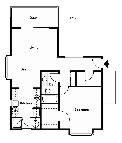 Floor plan 1x1 Deluxe