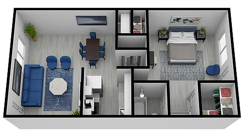 Floor plan II 1 Bed 1 Bath B