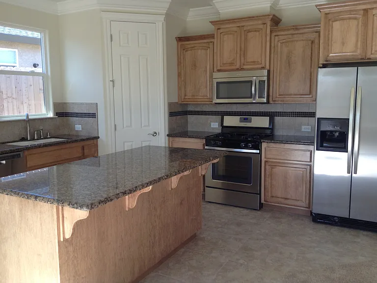Kitchen with hickory cabinets