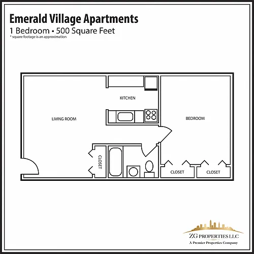 Floor plan EV 1 Bedroom