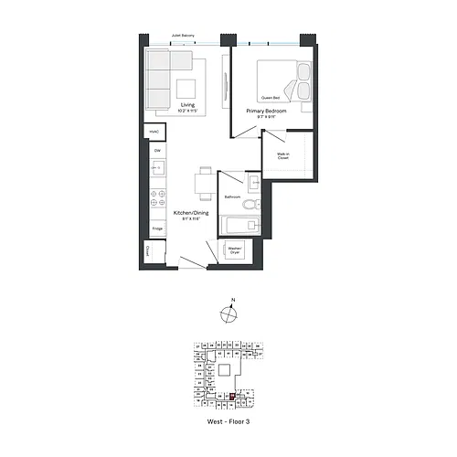 Floor plan A06 One Bedroom