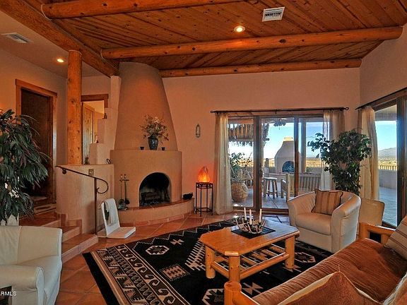 Living room and covered patio