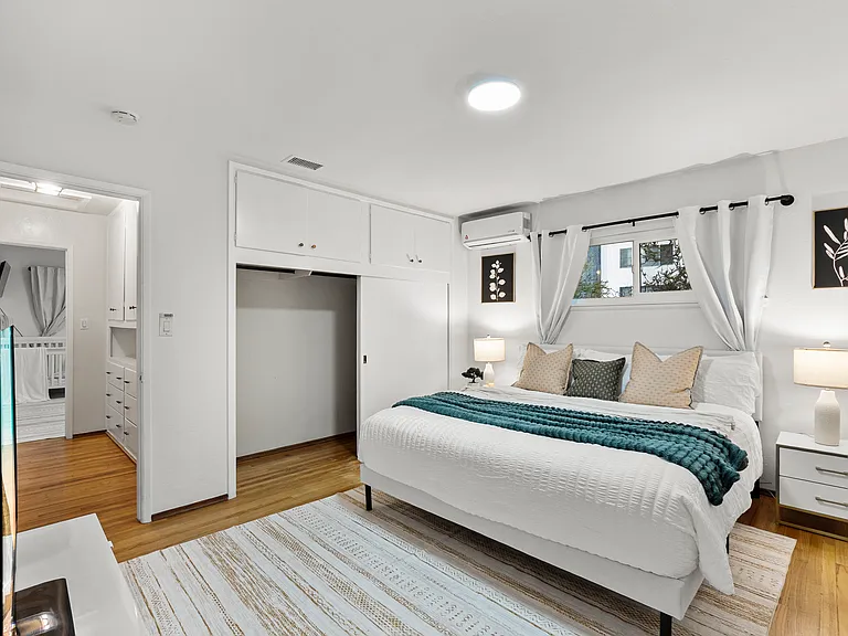 Sleep in comfort with a cozy bed and fresh, soft new sheets.