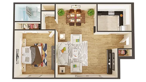 Floor plan 1br. Flat
