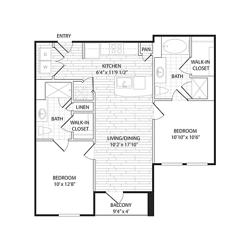 Floor plan B2 - Two Bedroom