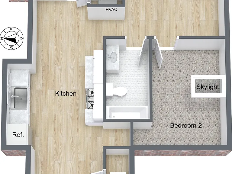 3-D apartment layout