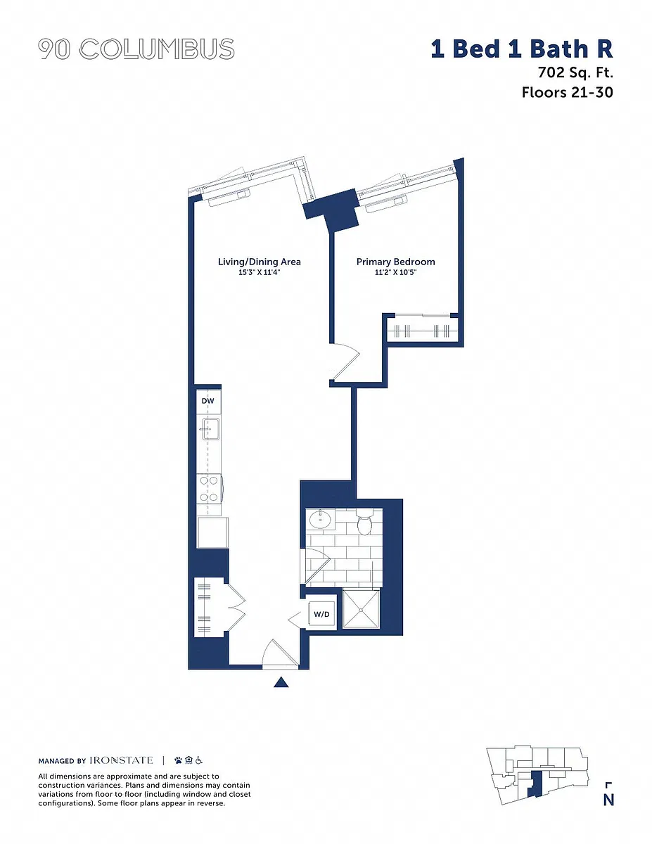 Floor plan 1 Bed 1 Bath R