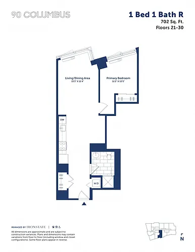 Floor plan 1 Bed 1 Bath R