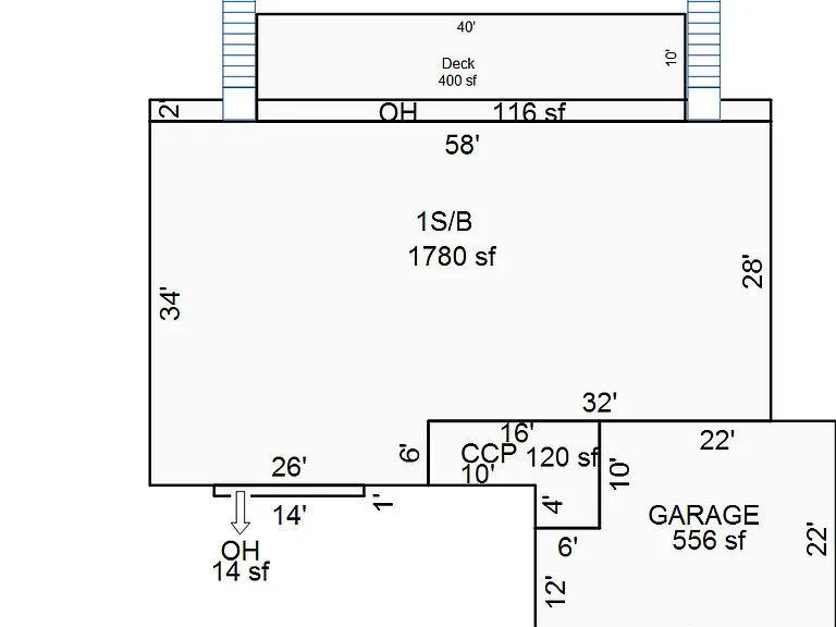 This is the layout for both units; 1874 on the right side and 1876 on the left side.. Only 1874 is available for rent..