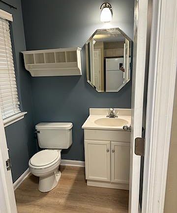 Powder room with new floors!