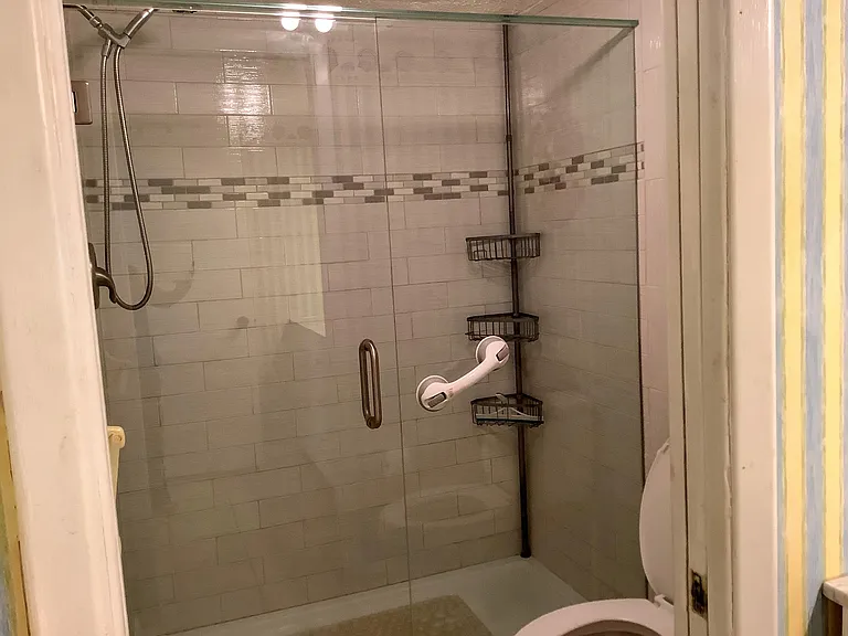 Primary bathroom with large walk in shower